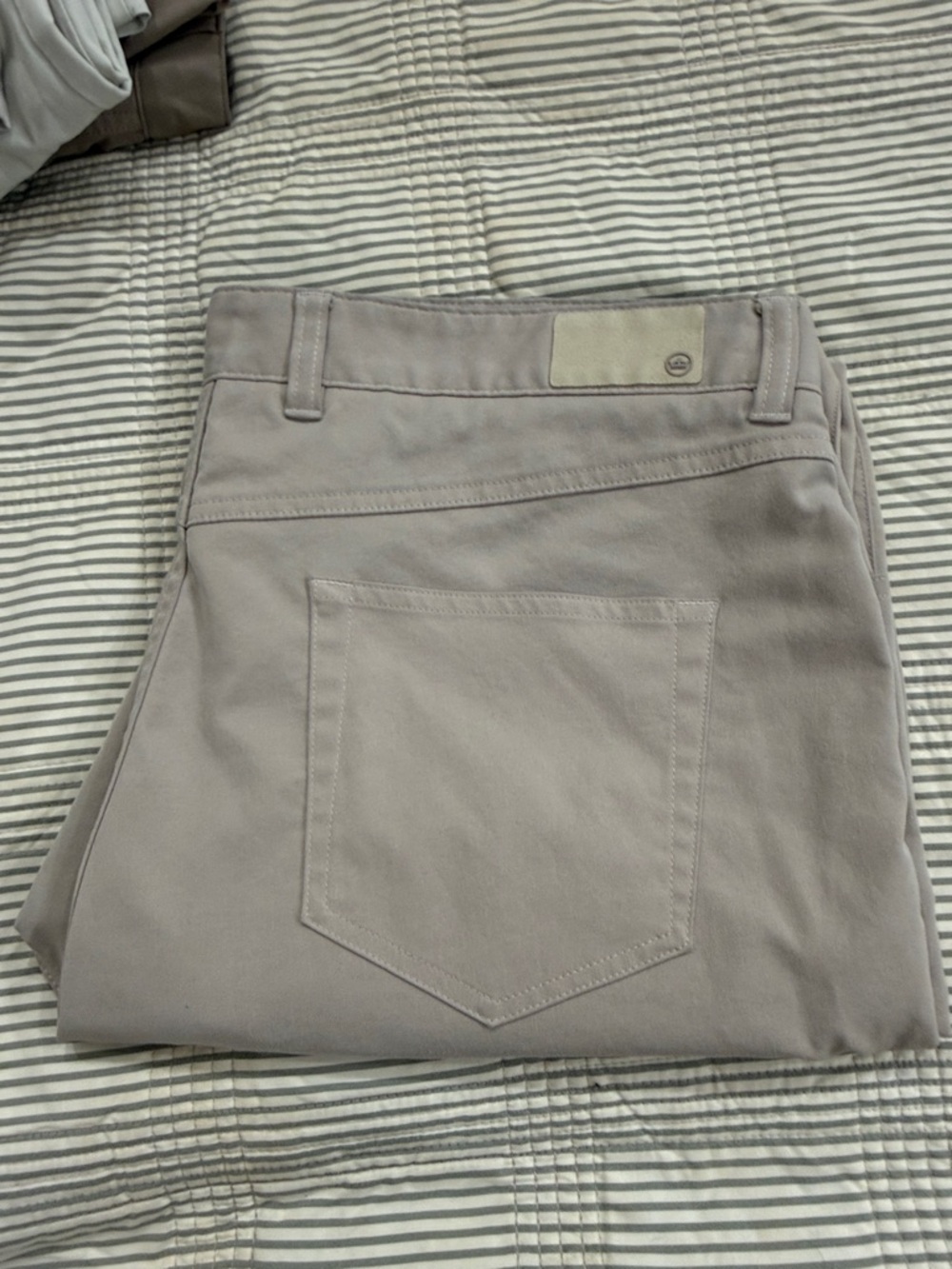 Peter Millar Khaki Straight-Leg Pants with Crown Button